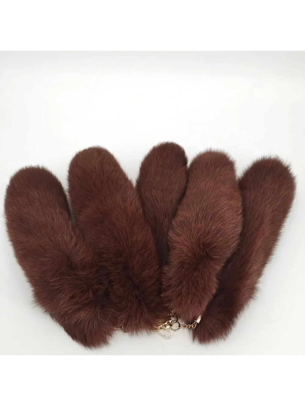 Women's Brown Pendant Cosplay Costume Halloween Furry Tails Keychain Handbag